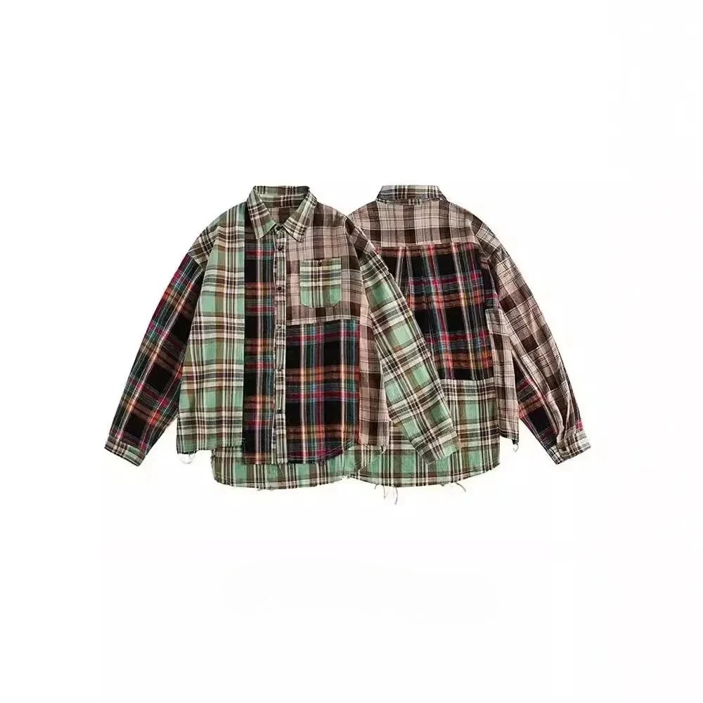 Осенняя новая модная красочная клетчатая лоскутная мужская рубашка с длинным рукавом, мужские уличные рубашки в стиле хип-хоп, свободные рубашки
Осенняя новая модная красочная клетчатая лоскутная мужская рубашка с длинным рукавом, мужские уличные рубашки в стиле хип-хоп, свободные рубашки