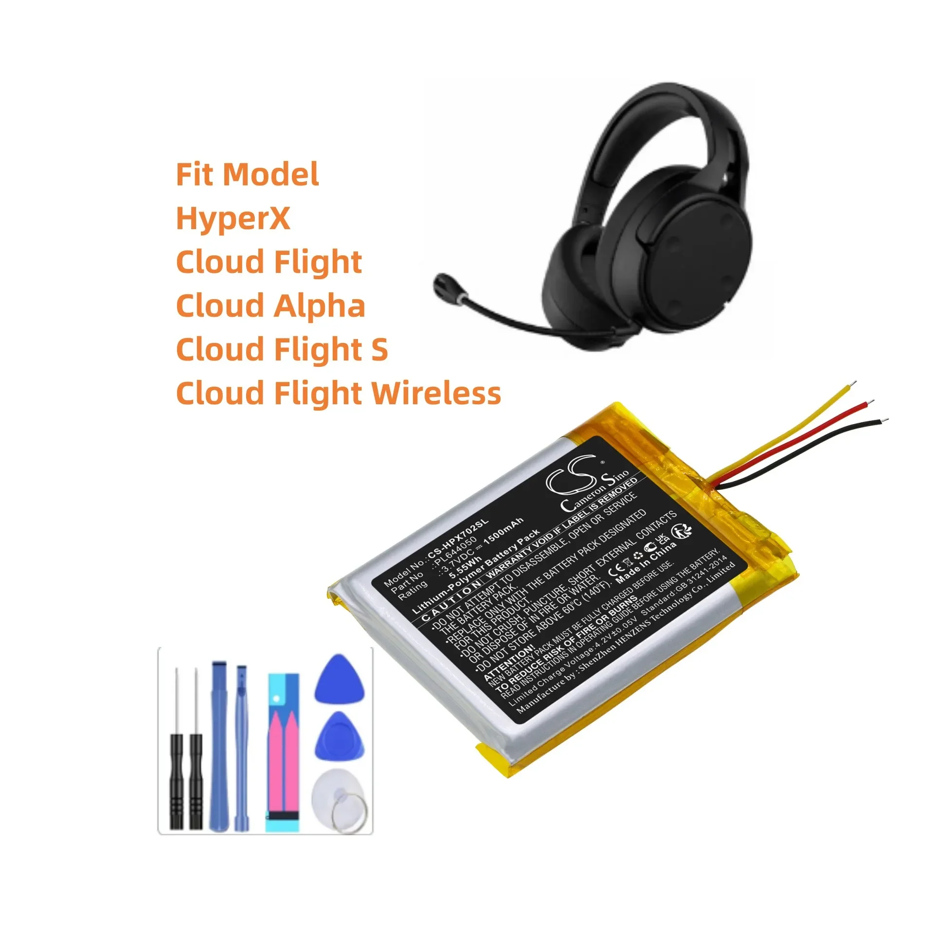 Беспроводная гарнитура, аккумулятор для HyperX PL644050 Cloud Flight Cloud Alpha Cloud Flight S Flight, беспроводная, 1500 мАч/Вт/ч
Беспроводная гарнитура, аккумулятор для HyperX PL644050 Cloud Flight Cloud Alpha Cloud Flight S Flight, беспроводная, 1500 мАч/Вт/ч