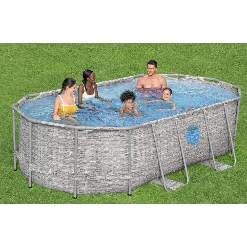 Swimming Pool Series II 14' X 8'2" X 39.5" Above Ground Pool Set, Outdoor Grey Stone Swimming Pool
Swimming Pool Series II 14' X 8'2" X 39.5" Above Ground Pool Set, Outdoor Grey Stone Swimming Pool