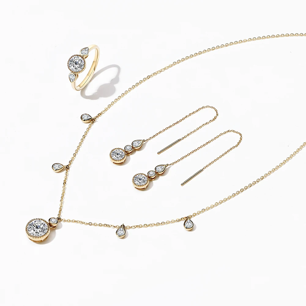 ATTAGEMS Luxurly Diamond Jewelry Sets for Women Solid 925 Sterling Silver Gold Moissanite Earrings Ring Necklace Pendant Party
ATTAGEMS Luxurly Diamond Jewelry Sets for Women Solid 925 Sterling Silver Gold Moissanite Earrings Ring Necklace Pendant Party