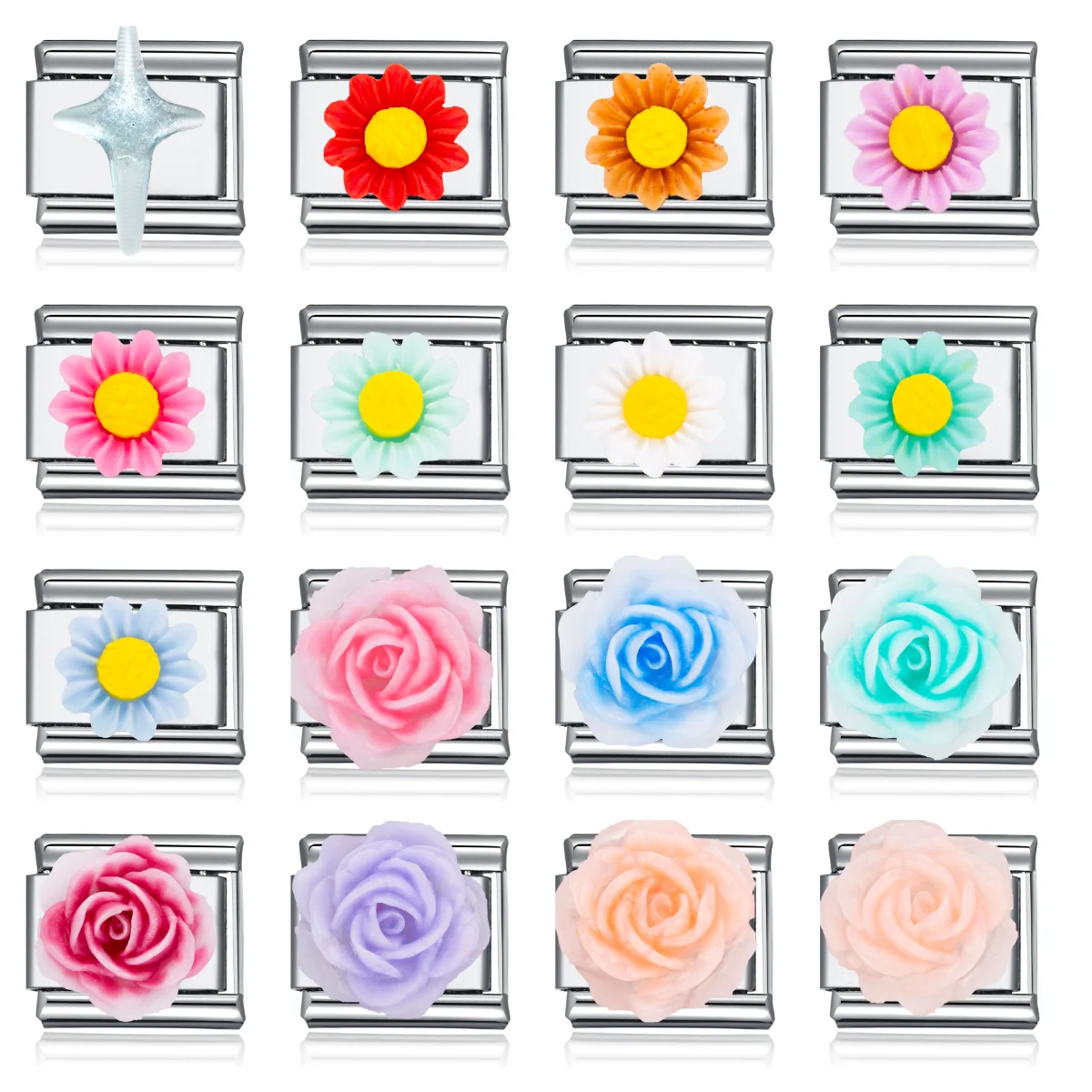 New Fashion Rose Daisy Radiant Star Sweet Italian Link Bracelet Stainless Steel Jewelry DIY Making
New Fashion Rose Daisy Radiant Star Sweet Italian Link Bracelet Stainless Steel Jewelry DIY Making