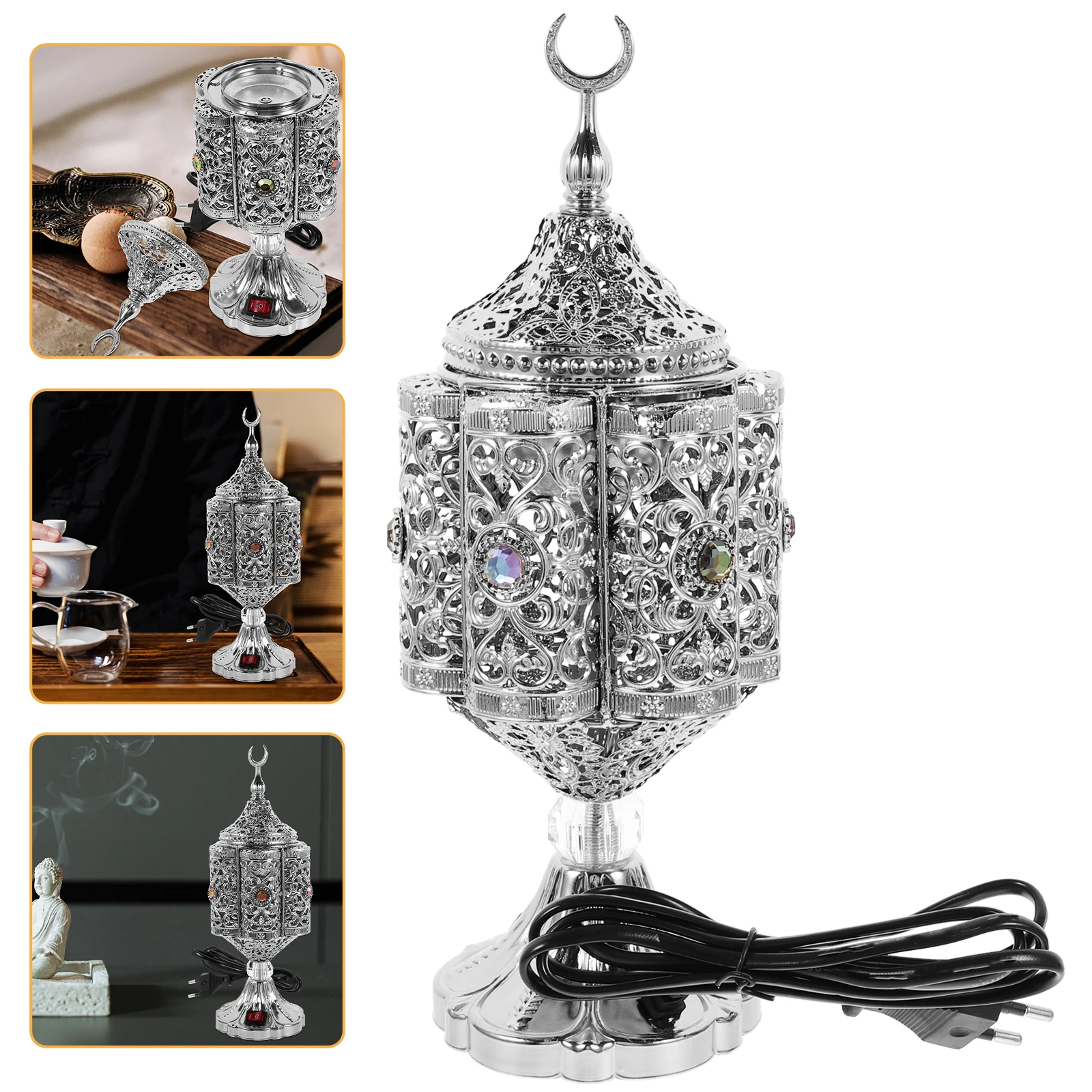 Plug-in Incense Burner Electric Censer Holder Classical Fragrance Cone Metal Iron Electronic Bukhoor Aroma
Plug-in Incense Burner Electric Censer Holder Classical Fragrance Cone Metal Iron Electronic Bukhoor Aroma