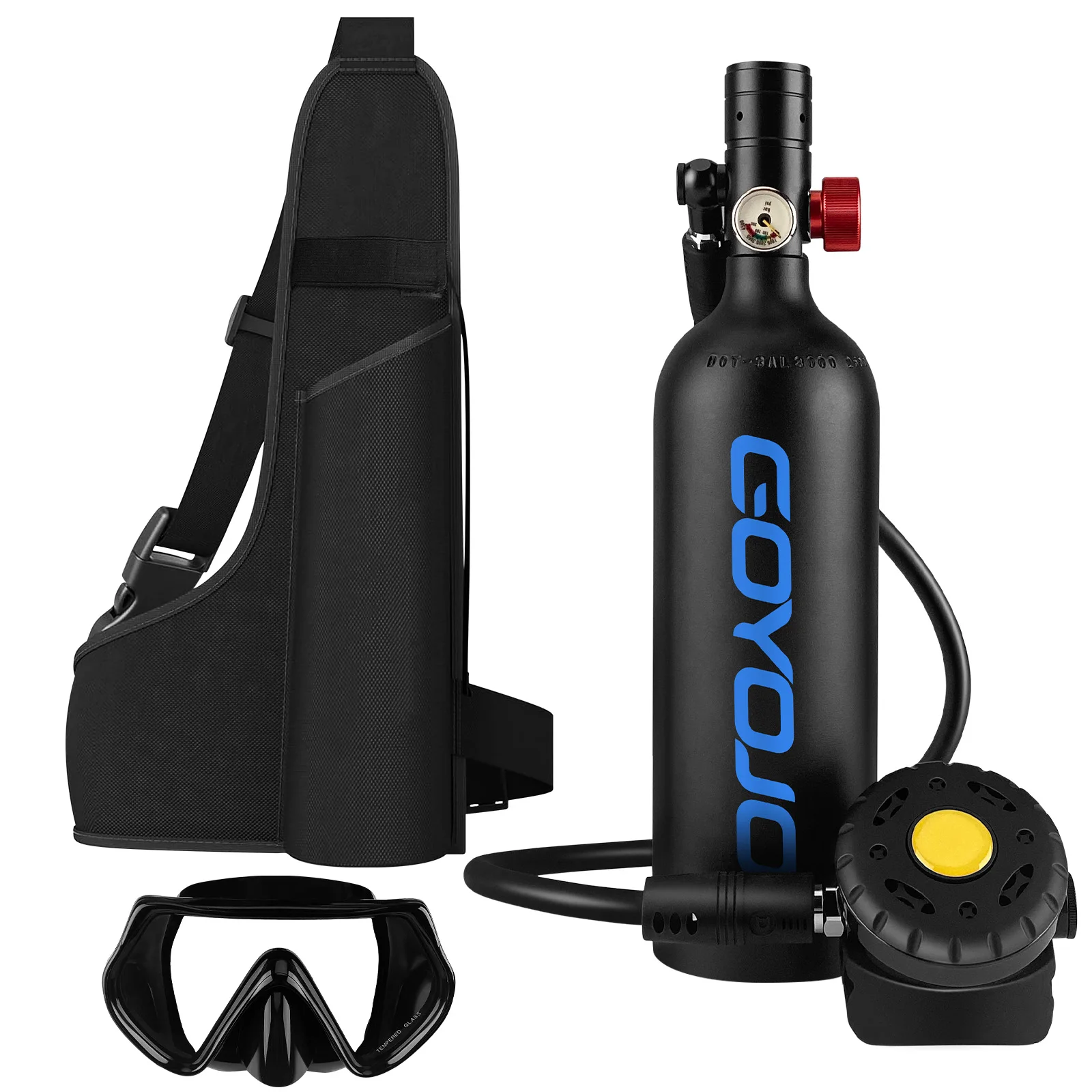 Scuba Tank with Mask 1L Mini DOT Certified Portable Diving Air Tank 15 Minute Underwater Breathing for Snorkeling Scuba Diving
Scuba Tank with Mask 1L Mini DOT Certified Portable Diving Air Tank 15 Minute Underwater Breathing for Snorkeling Scuba Diving