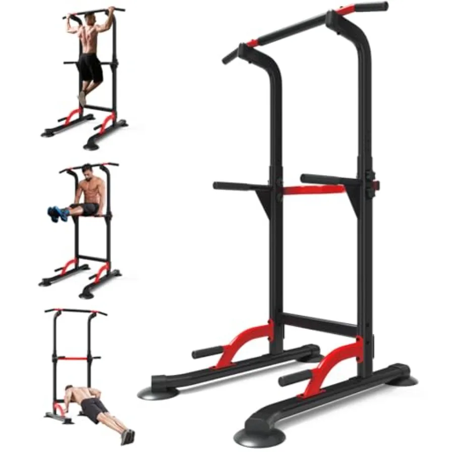 Home gym pull-up bar dip station with steel frame, black finish, height adjustable and freestanding design for men, women, teen
Home gym pull-up bar dip station with steel frame, black finish, height adjustable and freestanding design for men, women, teen
