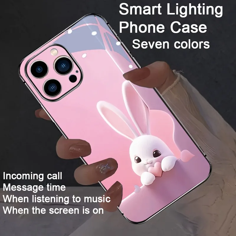 Cute Pink Bunny Colors Glowing Phone Cover For iPhone 15 14 Plus 12 16 16E 17 Pro Max Call Music Light Up Phone Shell Case
Cute Pink Bunny Colors Glowing Phone Cover For iPhone 15 14 Plus 12 16 16E 17 Pro Max Call Music Light Up Phone Shell Case