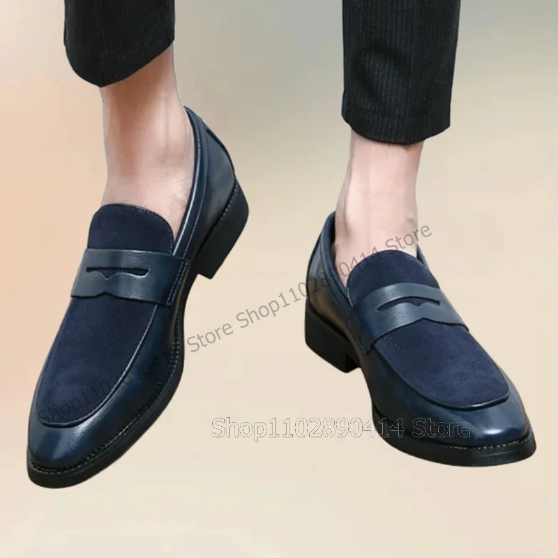 Blue Matte Leather Splicing Flock Patchwork Loafers Fashion Slip On Men Shoes Luxurious Handmade Party Banquet Men Casual Shoes
Blue Matte Leather Splicing Flock Patchwork Loafers Fashion Slip On Men Shoes Luxurious Handmade Party Banquet Men Casual Shoes
