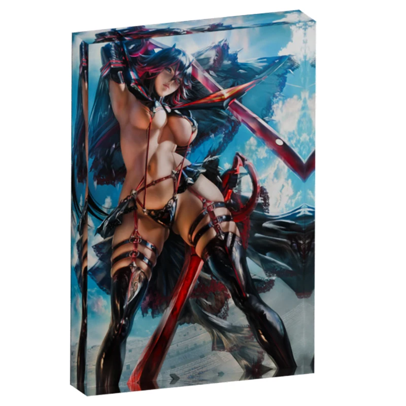 Рюко Матой Kill la Kill Секси Вайфу Аниме Дисплей, Кастомный Прозрачный Настольный Знак-Пресс-папье Декор для Дома и Офиса, Камуй Сэнкэцу Коллекционный Арт Стенд, Персональный Подарок Отаку, Фан-Арт Мерч, Аксессуары в