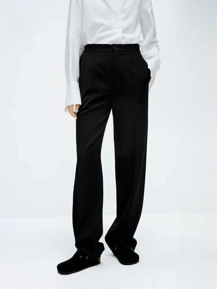 Edition Women's Spring New Asymmetric Waist Straight Leg Long Pants Premium Wool Spun Casual Trousers Natural Waist Long
Edition Women's Spring New Asymmetric Waist Straight Leg Long Pants Premium Wool Spun Casual Trousers Natural Waist Long