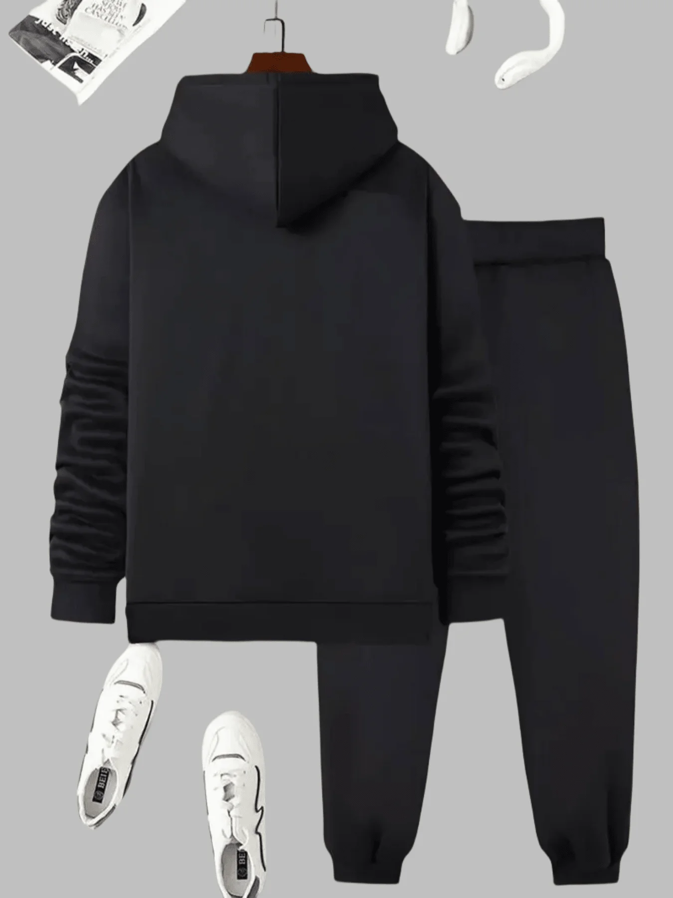 Mens Motivational Slogan Print Hoodie And Joggers Set Black Casual Sports 2-Piece
Mens Motivational Slogan Print Hoodie And Joggers Set Black Casual Sports 2-Piece
