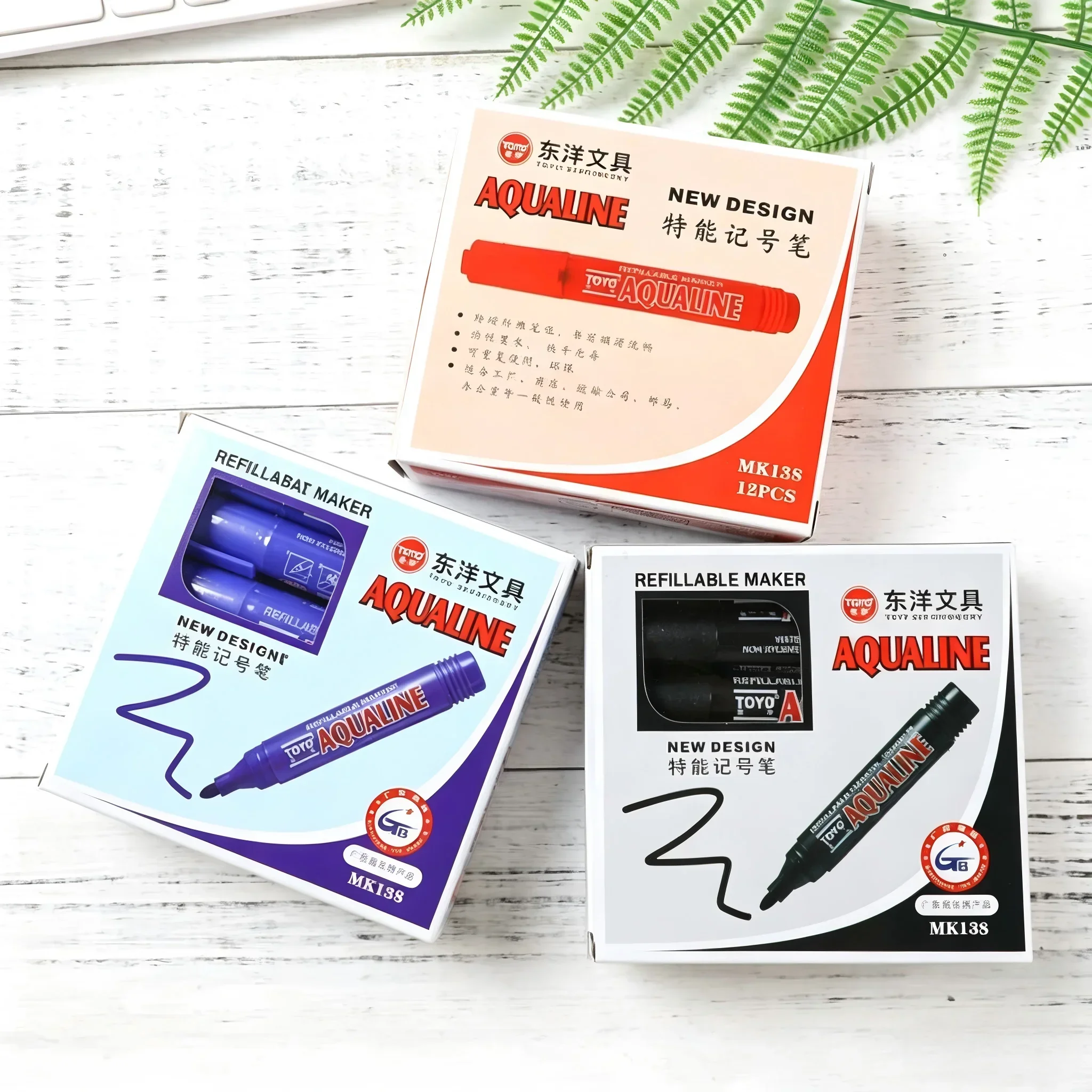 MK138 Refillable Oil Marker, Thick Single Head, Fade Resistant, Red Blue Black 3 Colors, 12Pcs/Box for Logistics Carton Marking
MK138 Refillable Oil Marker, Thick Single Head, Fade Resistant, Red Blue Black 3 Colors, 12Pcs/Box for Logistics Carton Marking
