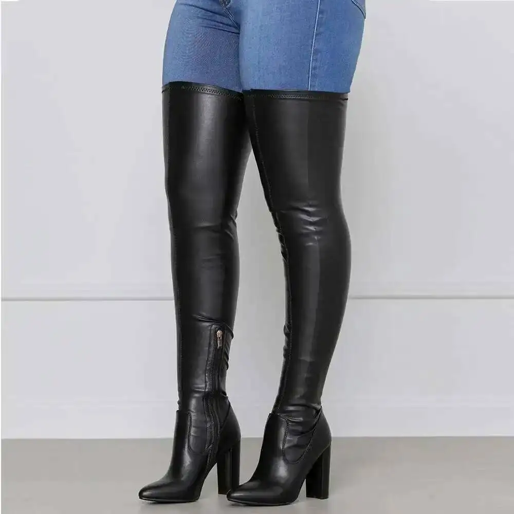 Black Matte Leather Over The Knee Boots Thick Heels Waterproof Comfortable Long Boots
Black Matte Leather Over The Knee Boots Thick Heels Waterproof Comfortable Long Boots