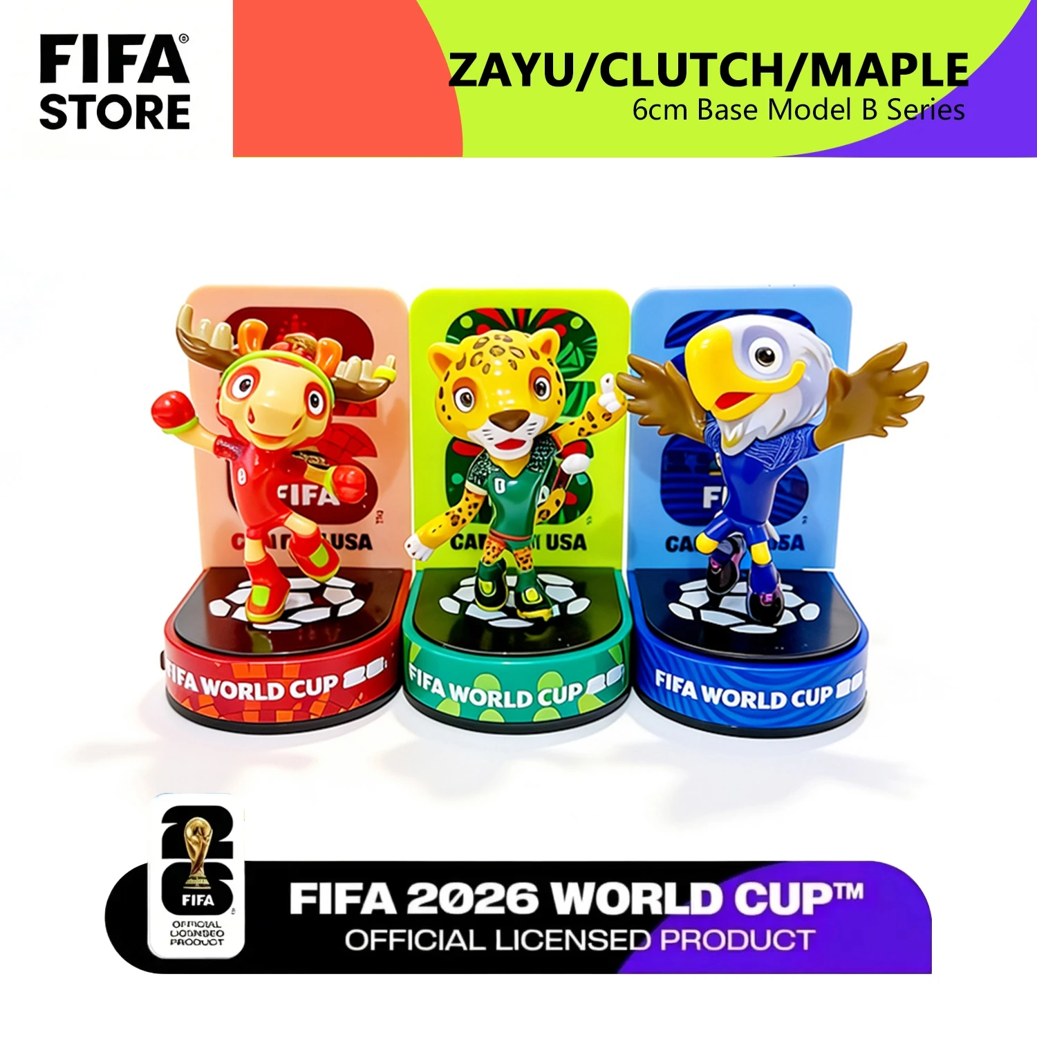 FIFA 2026 World Cup Mascot 3-Piece Collectible Set, Fan Memorabilia - Maple & Zayu & Clutch / 6cm/2.36inch
FIFA 2026 World Cup Mascot 3-Piece Collectible Set, Fan Memorabilia - Maple & Zayu & Clutch / 6cm/2.36inch