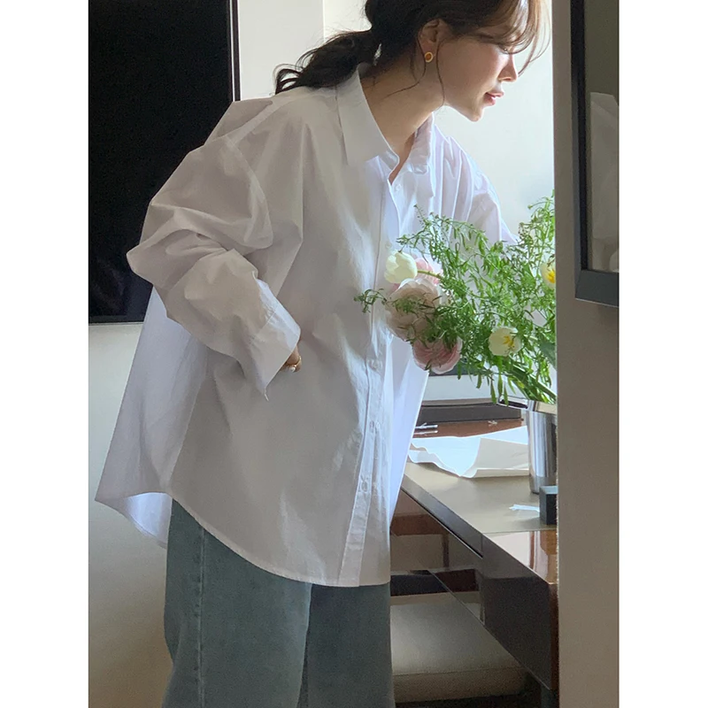 Women's Loose Cotton irt Spring Autumn New Sle mat Faion Pure Cotton Long Sve Casual Top Korean Lazy Sle
Women's Loose Cotton irt Spring Autumn New Sle mat Faion Pure Cotton Long Sve Casual Top Korean Lazy Sle