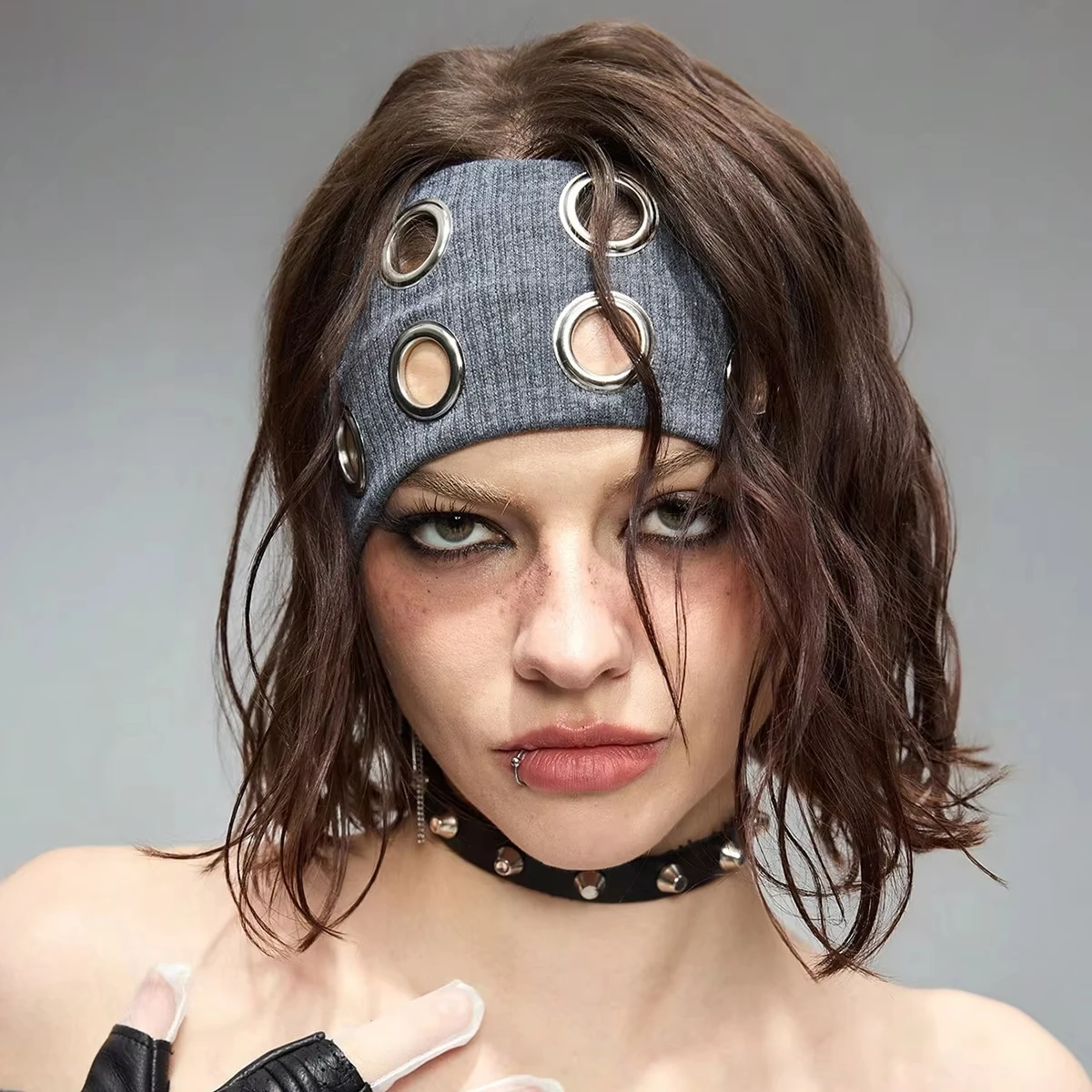 Punk Metal Rock Wide Elastic Headband, Hollowed Out Eyelets Stretchy Steampunk Sports Hair Accessories for Women
Punk Metal Rock Wide Elastic Headband, Hollowed Out Eyelets Stretchy Steampunk Sports Hair Accessories for Women