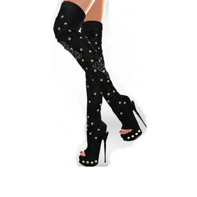 Black Rivet Decor Stiletto Sandal Boots Open Toe Solid British Style Fashion Casual Party Women Boots 2026 Zapatos Para Mujere
Black Rivet Decor Stiletto Sandal Boots Open Toe Solid British Style Fashion Casual Party Women Boots 2026 Zapatos Para Mujere