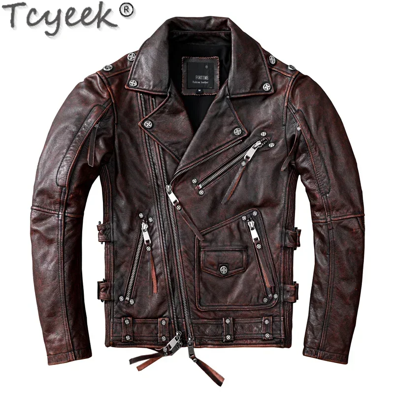 Tcyeek Streetwear Natural Real Cow Leather Coat Men Clothes 2024 Motorcycle 100% Genuine Leather Jacket Man Hommes Veste 1928
Tcyeek Streetwear Natural Real Cow Leather Coat Men Clothes 2024 Motorcycle 100% Genuine Leather Jacket Man Hommes Veste 1928
