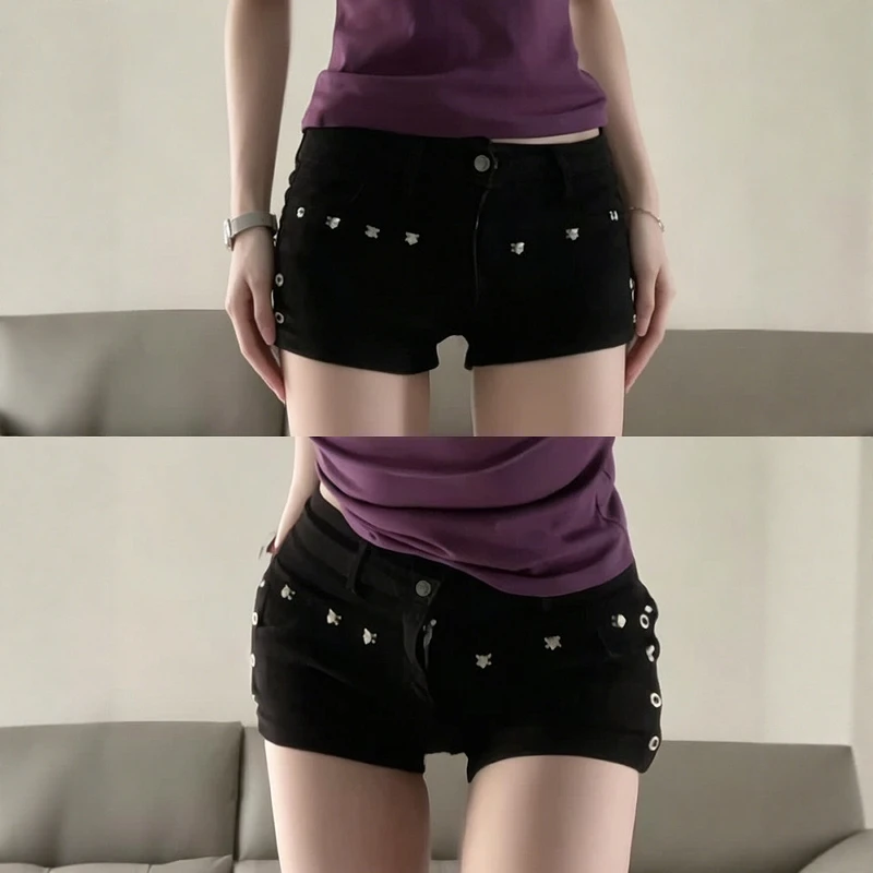 Low Waist Distressed Denim Shorts Sexy Slim Fit Cotton Blend Rivet Detailing Pure Desire Style Women's Fashion Summer 2026
Low Waist Distressed Denim Shorts Sexy Slim Fit Cotton Blend Rivet Detailing Pure Desire Style Women's Fashion Summer 2026