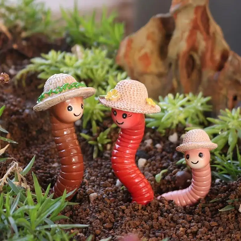 Adorable Earthworm Family With Straw Hats Realistic Wiggly Worm Ornaments Resin Bonsai Decoration Miniature Landscape Statues
Adorable Earthworm Family With Straw Hats Realistic Wiggly Worm Ornaments Resin Bonsai Decoration Miniature Landscape Statues