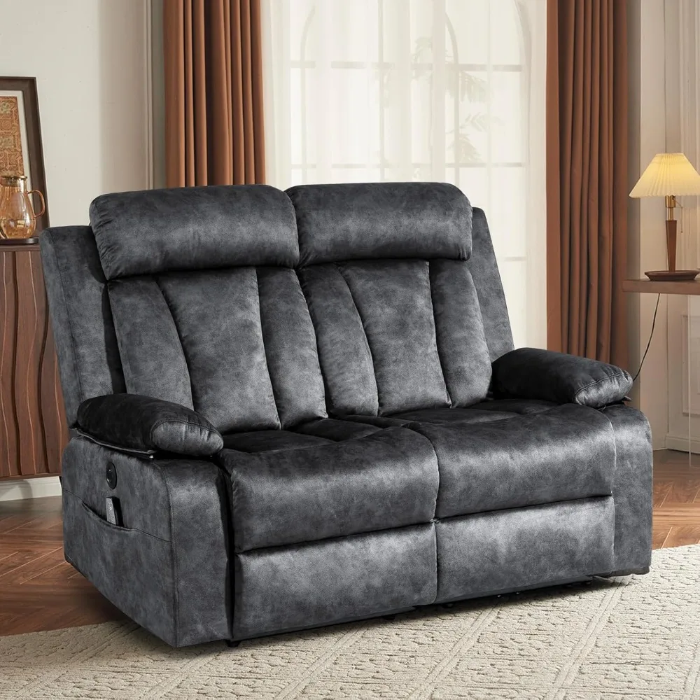 Electric Power Loveseat Recliner, Dual Recliner Sofa Couch with Heat & Massage, Overstuffed Armrests, USB Ports, and Backrest
Electric Power Loveseat Recliner, Dual Recliner Sofa Couch with Heat & Massage, Overstuffed Armrests, USB Ports, and Backrest