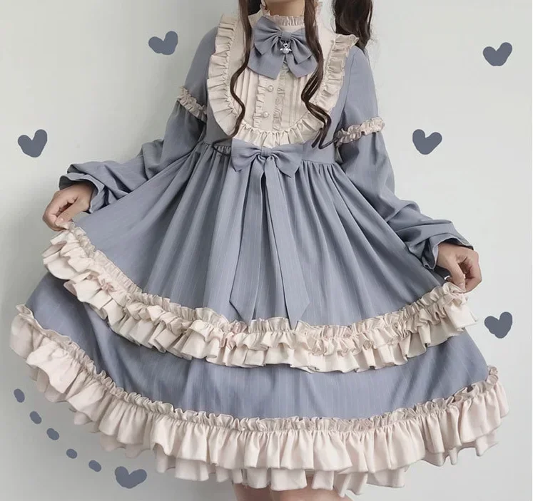 Coalfell Japanese Lace Vintage Lolita Dress Women Kawaii Bow Long Sleeve Princess Party Dress Cute Cosplay Costume for Girls
Coalfell Japanese Lace Vintage Lolita Dress Women Kawaii Bow Long Sleeve Princess Party Dress Cute Cosplay Costume for Girls