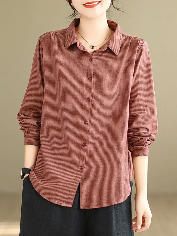 Retro Commuter Style Loose Long Sleeve Shirt Button up Base Layer Top Women's Fashion Spring 2024 Striped Pattern Resistant t...
Retro Commuter Style Loose Long Sleeve Shirt Button up Base Layer Top Women's Fashion Spring 2024 Striped Pattern Resistant t...