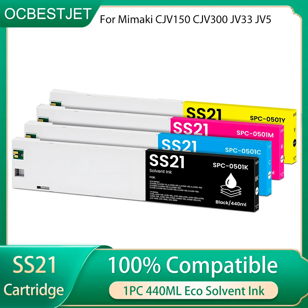 SS21 Ink Cartridges Compatible with Mimaki CJV150 CJV300 JV33 JV5 Printers Solvent Ink for Vinyl Banner Sticker 440ml SPC-0501
SS21 Ink Cartridges Compatible with Mimaki CJV150 CJV300 JV33 JV5 Printers Solvent Ink for Vinyl Banner Sticker 440ml SPC-0501