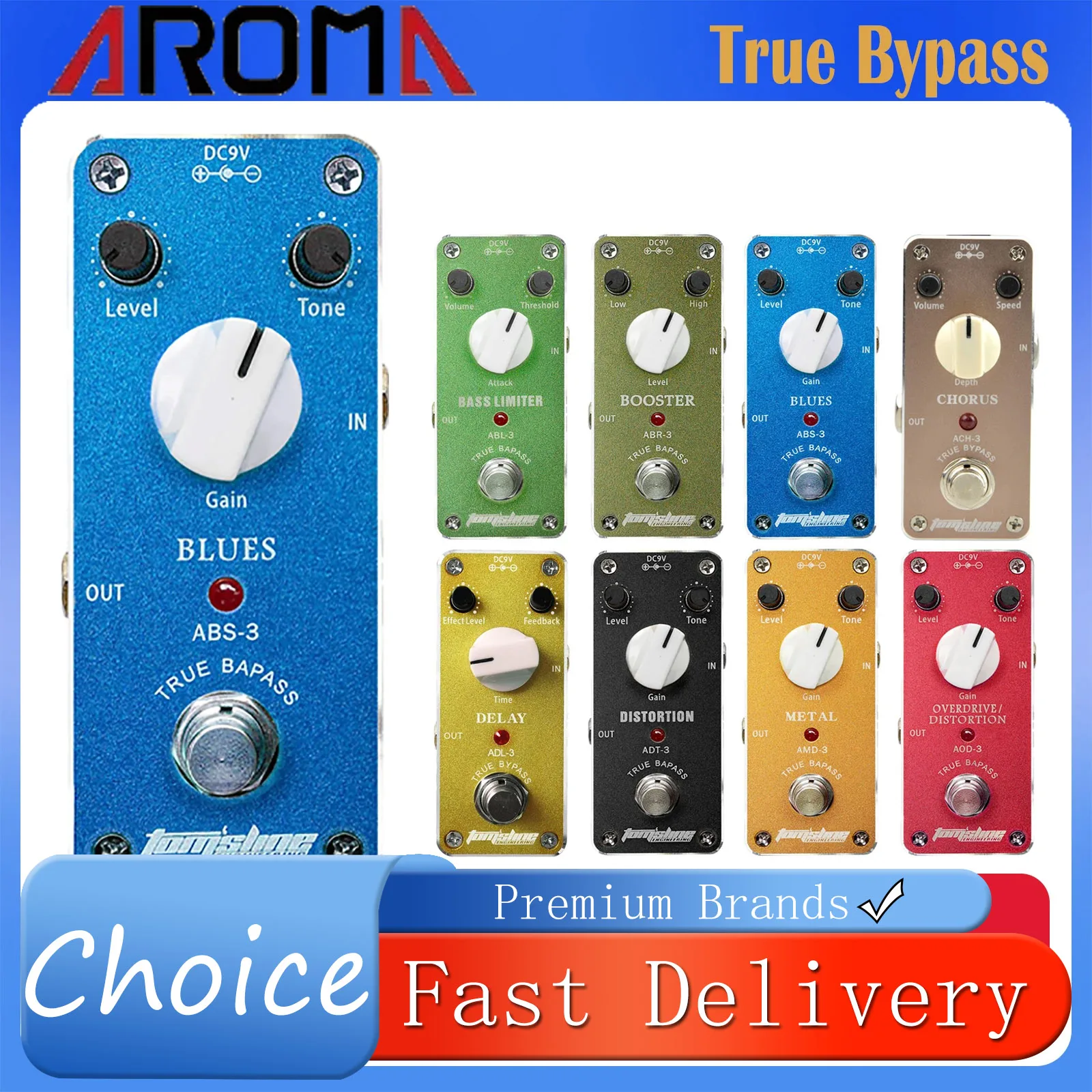 Гитарная педаль эффектов AROMA True Bypass Distortion/Delay/Chorus/Overdrive Distortion/Booster/Blues/Metal/Bass Limiter Effect
Гитарная педаль эффектов AROMA True Bypass Distortion/Delay/Chorus/Overdrive Distortion/Booster/Blues/Metal/Bass Limiter Effect