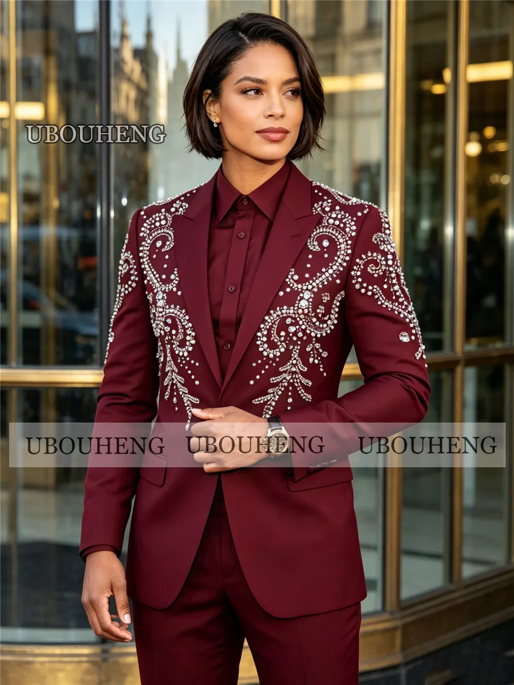 Luxury Beading Pearls Suits Women Formal Wear Tuxedos Customized Bride Mother Dress Customized Lady Business Blazer Patns 2 Pcs
Luxury Beading Pearls Suits Women Formal Wear Tuxedos Customized Bride Mother Dress Customized Lady Business Blazer Patns 2 Pcs