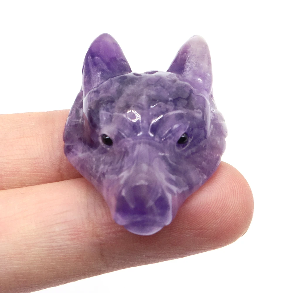 Wolf Head Pendants, Natural Healing Crystal, Amethyst, Hand Carved Animal Statue, Figurine Decor, Gemstones Necklace, 1.5"
Wolf Head Pendants, Natural Healing Crystal, Amethyst, Hand Carved Animal Statue, Figurine Decor, Gemstones Necklace, 1.5"