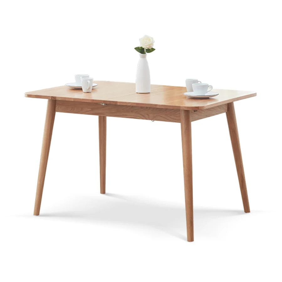 Dining table for 6-8 people, natural solid oak, round corner with diagonal telescopic legs, light wood color, 1.2-1.6m adjustab
Dining table for 6-8 people, natural solid oak, round corner with diagonal telescopic legs, light wood color, 1.2-1.6m adjustab