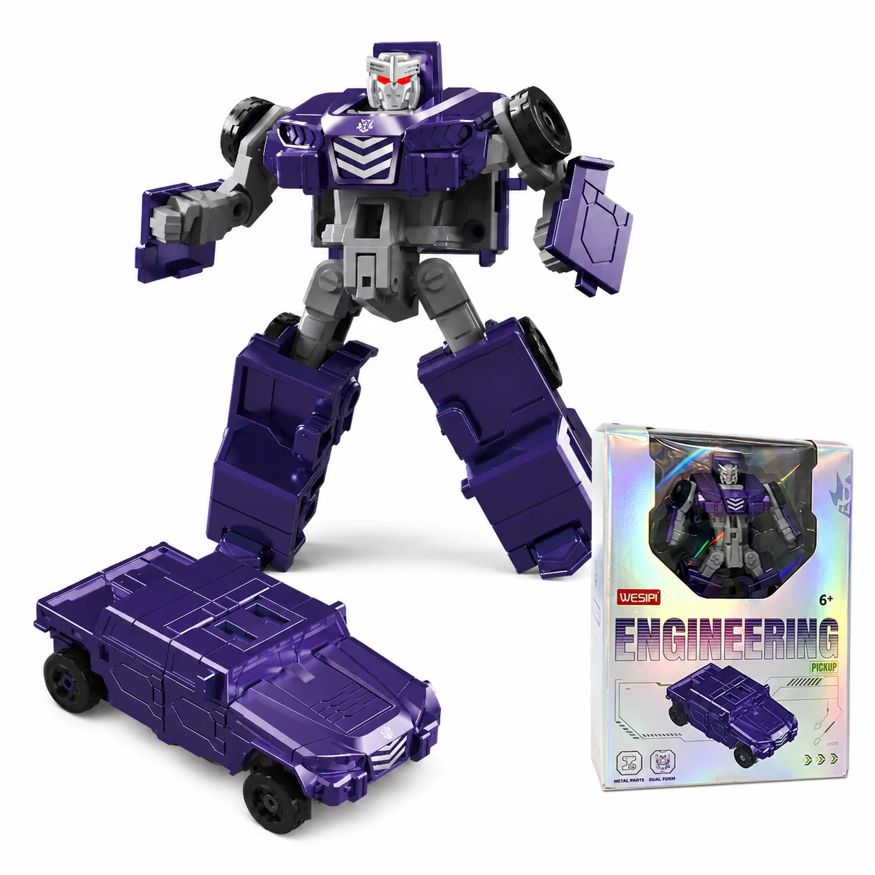 Engineering Transforming Robot Toy Purple Mecha Pickup Truck Vehicle Building Blocks Action Figure Kids Gift English Version
Engineering Transforming Robot Toy Purple Mecha Pickup Truck Vehicle Building Blocks Action Figure Kids Gift English Version
