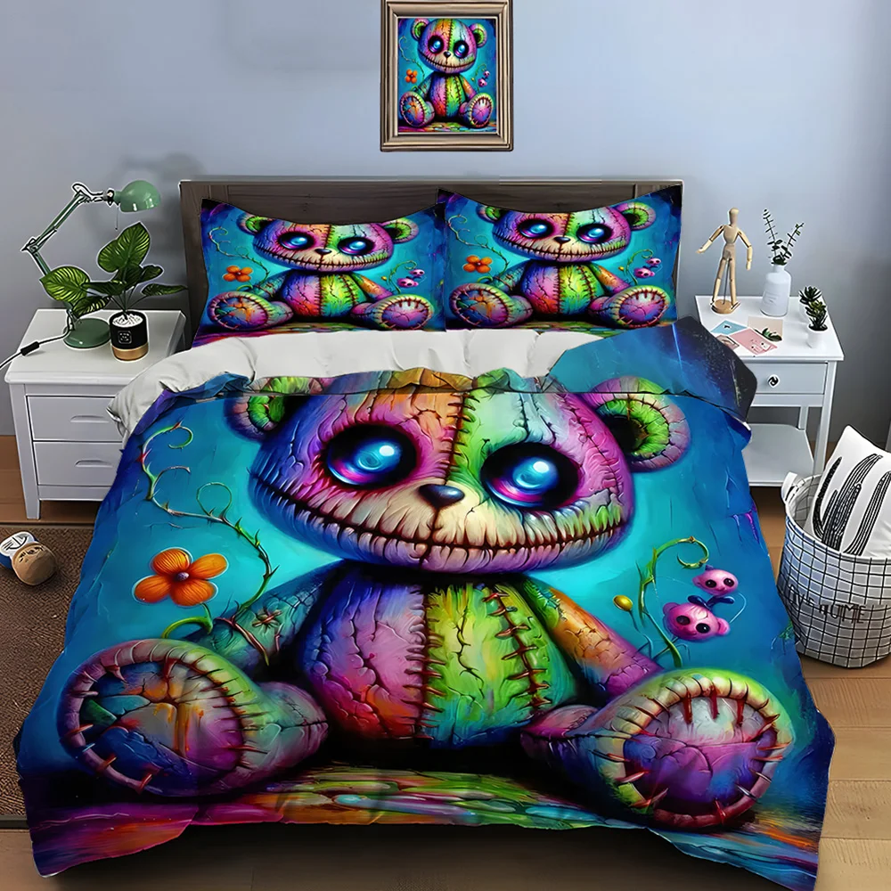 Colorful stitched doll with flowers print Bedding Set for Kids Luxury Gift 3pcs Digital Print Comforter Set Soft Comfortable
Colorful stitched doll with flowers print Bedding Set for Kids Luxury Gift 3pcs Digital Print Comforter Set Soft Comfortable