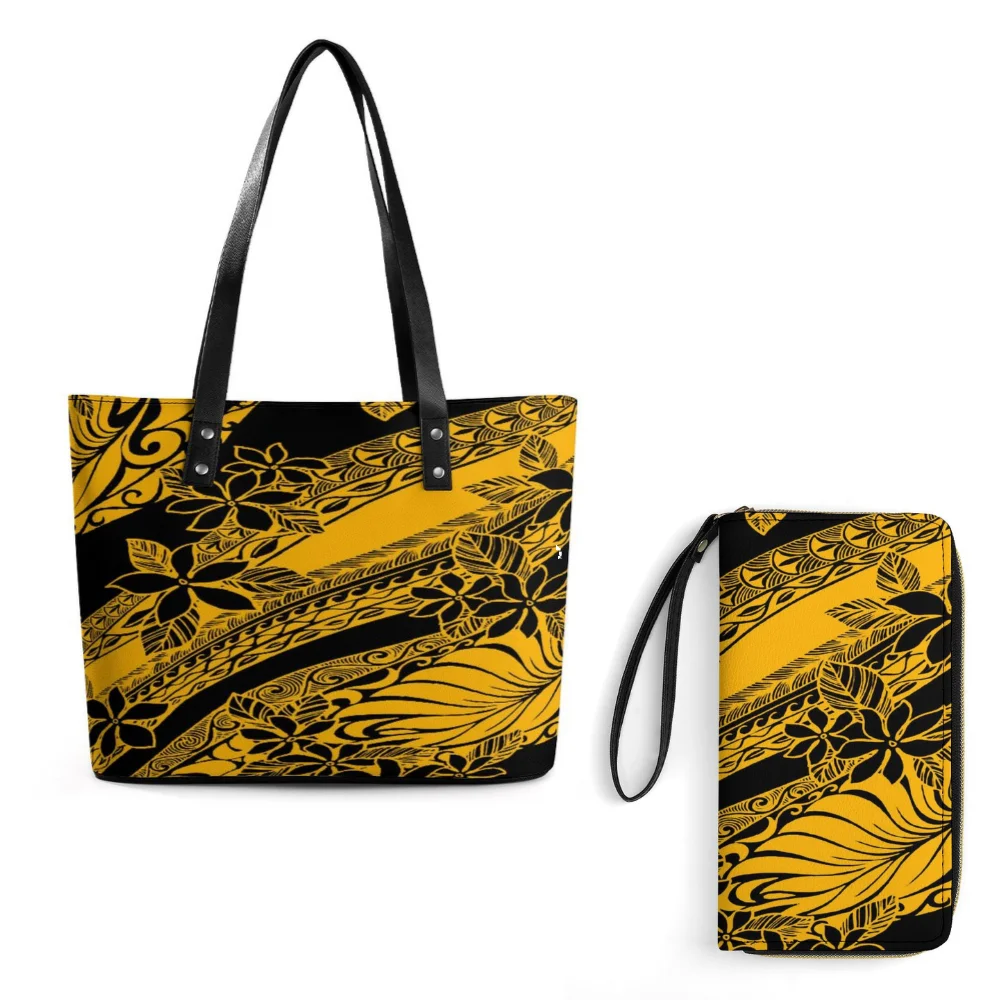 Custom Women'S Handbag And Purse Pattern Samoan Tribal Floral Print Polynesian Women Pu Shoulder Bag And Pu Purse 2 Piece Set
Custom Women'S Handbag And Purse Pattern Samoan Tribal Floral Print Polynesian Women Pu Shoulder Bag And Pu Purse 2 Piece Set