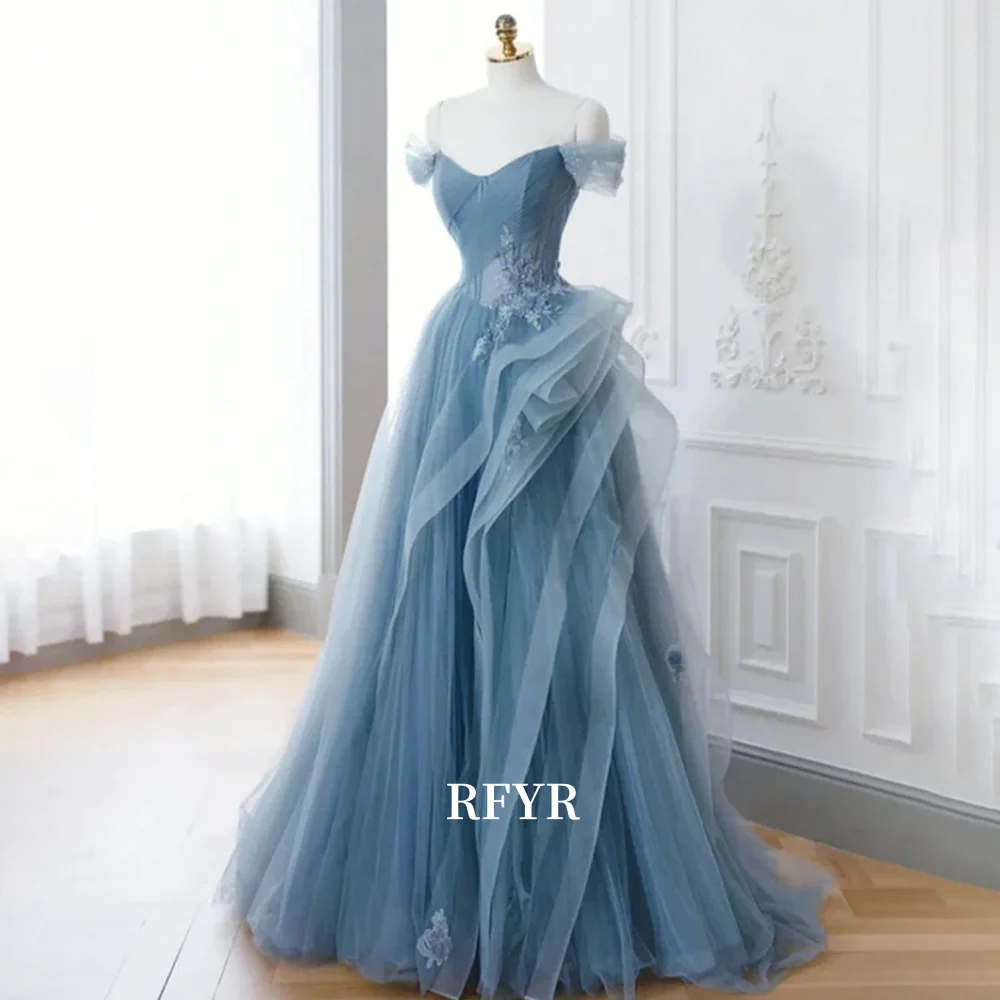 Вечернее платье RFYR с открытыми плечами, многоярусное, кружевное, в стиле принцессы, для выпускного вечера, для женщин, на заказ
Вечернее платье RFYR с открытыми плечами, многоярусное, кружевное, в стиле принцессы, для выпускного вечера, для женщин, на заказ