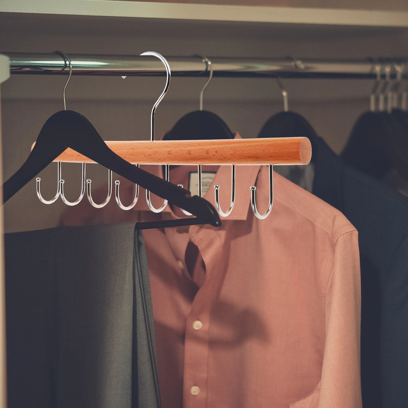 Solid Wood Clothes Hanger Hook 8 Hooks Multi Functional Closet Organizer Belt Tie Rack Scarf Pants Holder Wooden Storage
Solid Wood Clothes Hanger Hook 8 Hooks Multi Functional Closet Organizer Belt Tie Rack Scarf Pants Holder Wooden Storage