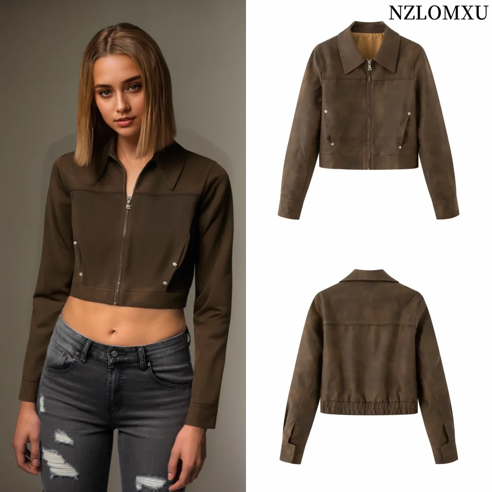 2024 New Autumn Style Classic Lapel Long-sleeved Retro-style Waxed Leather Short Jacket for Women
2024 New Autumn Style Classic Lapel Long-sleeved Retro-style Waxed Leather Short Jacket for Women