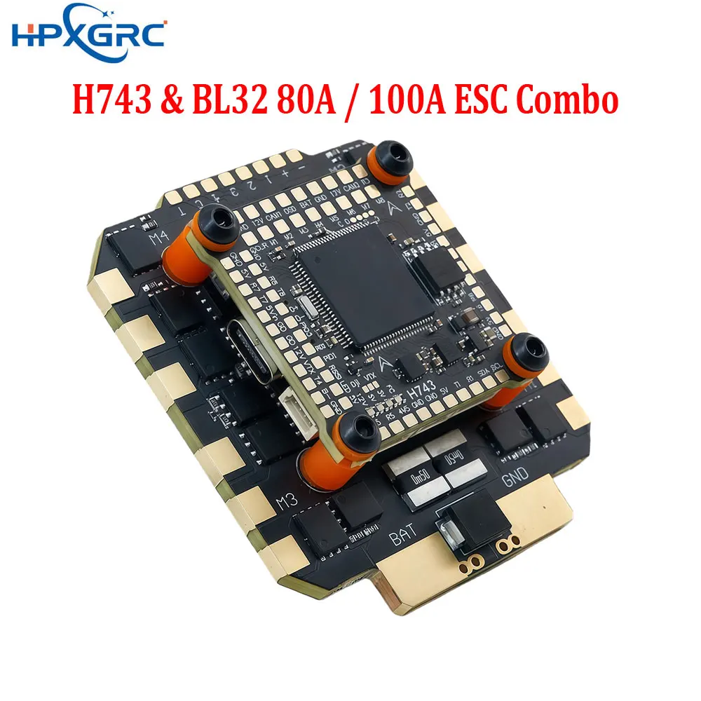 Контроллер полета HPXGRC H743 Stack H743 ICM42688P с BLHeli_32 80A/100A ESC 3-8S LIPO 30,5x30,5 мм для гоночного дрона RC FPV
Контроллер полета HPXGRC H743 Stack H743 ICM42688P с BLHeli_32 80A/100A ESC 3-8S LIPO 30,5x30,5 мм для гоночного дрона RC FPV