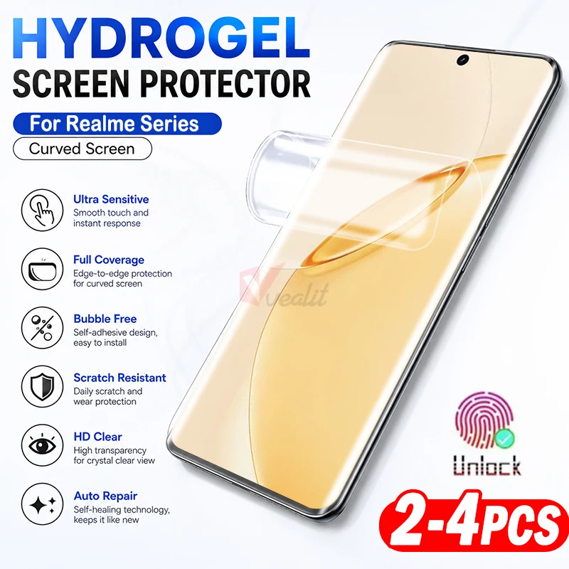 2-4pcs Transparent Silicone Hydrogel Film For Realme 16 15 14 13 12 11 Pro Plus Full Cover Screen Protector Soft Film not glass
2-4pcs Transparent Silicone Hydrogel Film For Realme 16 15 14 13 12 11 Pro Plus Full Cover Screen Protector Soft Film not glass