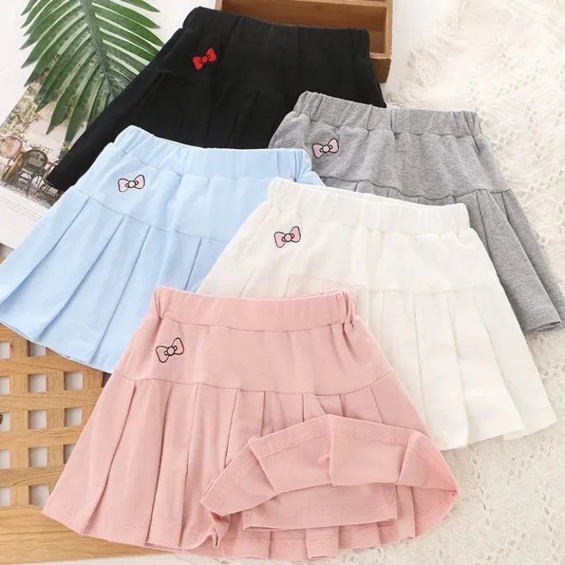 Girls' New All-Match Pleated Culottes Big Teenagers Children's Summer Bow Skirt With Inner Safety Pants Student Uniform Skirts
Girls' New All-Match Pleated Culottes Big Teenagers Children's Summer Bow Skirt With Inner Safety Pants Student Uniform Skirts