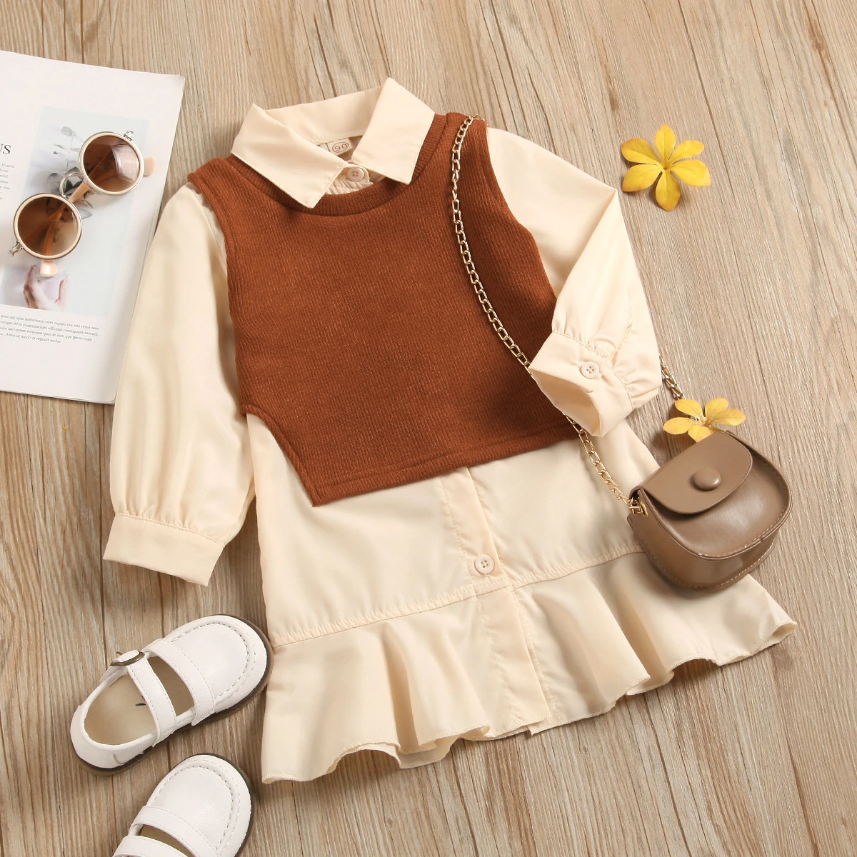 Solid Ruffle Fashion Korean Style Baby 2 Pieces Sets Puff Sleeve Princess Spring Autumn Patchwork Kids Dresses
Solid Ruffle Fashion Korean Style Baby 2 Pieces Sets Puff Sleeve Princess Spring Autumn Patchwork Kids Dresses