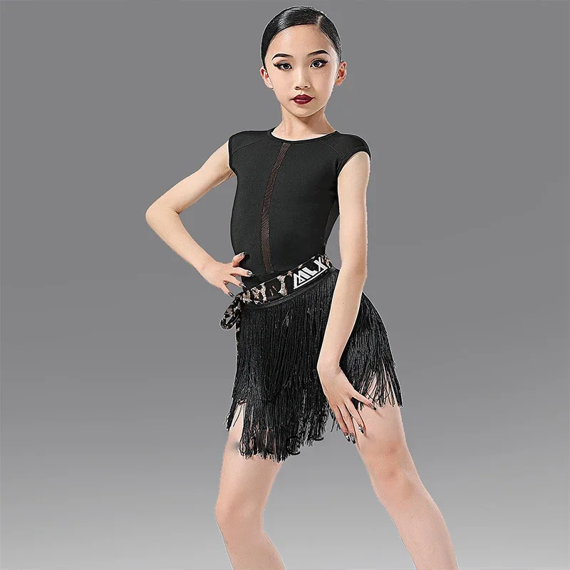 Black New Latin Dance Costumes For Girls Sleeveless Practice Clothes Children Cha cha Rumba Tango Performance Outfit
Black New Latin Dance Costumes For Girls Sleeveless Practice Clothes Children Cha cha Rumba Tango Performance Outfit