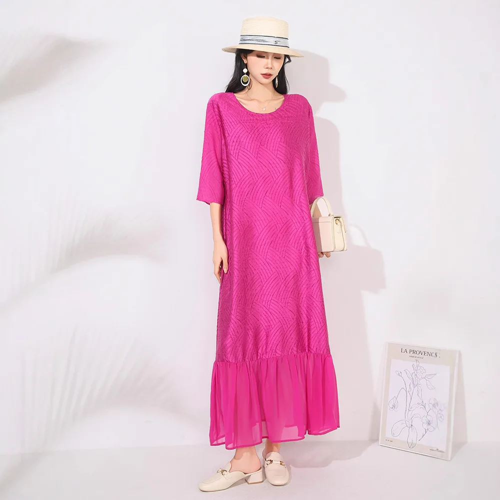 Miyake 2025 High-end Temperament Pleated Dress Heavy Industry Embossed Loose and Thin Round Neck Pullover Solid Color Thin Skirt
Miyake 2025 High-end Temperament Pleated Dress Heavy Industry Embossed Loose and Thin Round Neck Pullover Solid Color Thin Skirt