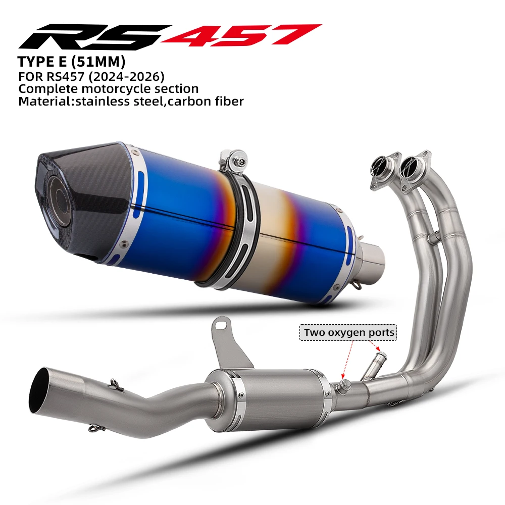 Full Exhaust System 51MM Muffler Front Dual Oxygen Sensor Connection Pipe For RS457 2024-2026
Full Exhaust System 51MM Muffler Front Dual Oxygen Sensor Connection Pipe For RS457 2024-2026