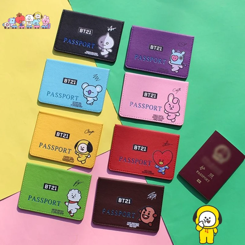 BT21 cartoon cute leather passport holder ticket storage bag Kawaii unisex couple card holder anime merchandise support gift
BT21 cartoon cute leather passport holder ticket storage bag Kawaii unisex couple card holder anime merchandise support gift