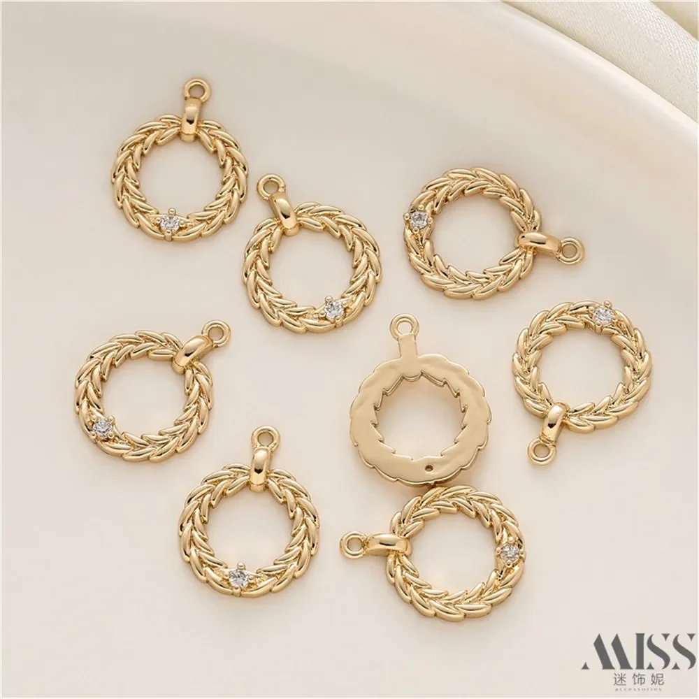 14K Gold-wrapped Color-preserving Zircon Wheat Ear Ring Pendant DIY Accessories Handmade Bracelet Necklace Jewelry Charm Pendant
14K Gold-wrapped Color-preserving Zircon Wheat Ear Ring Pendant DIY Accessories Handmade Bracelet Necklace Jewelry Charm Pendant