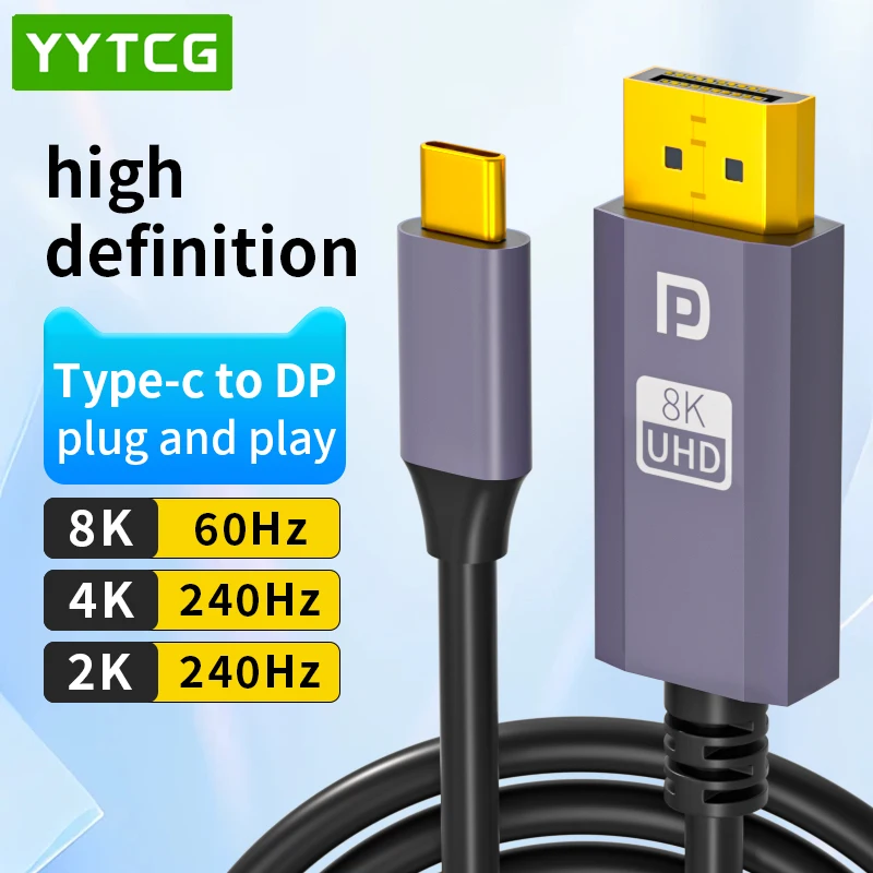 USB C to DisplayPort 1.4 Cable 8K@60Hz 4K@240Hz USB Type C to DP Cable for Home Office Laptops MacBook Samsung to TV Monitor
USB C to DisplayPort 1.4 Cable 8K@60Hz 4K@240Hz USB Type C to DP Cable for Home Office Laptops MacBook Samsung to TV Monitor