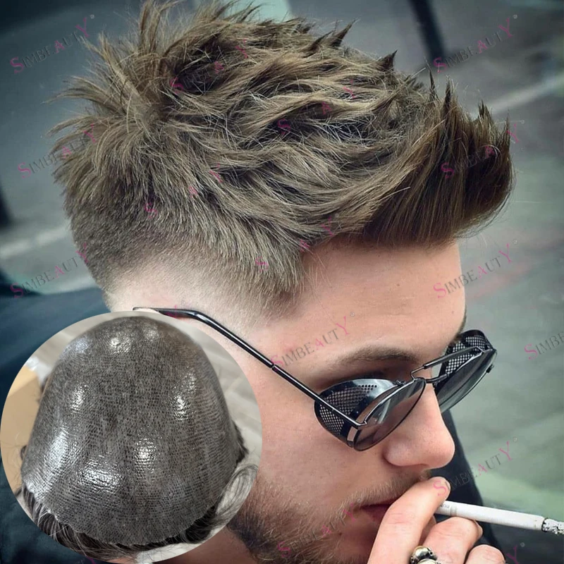 #5 Brown Men's Toupee Skin Full PU 0.1mm Grey Black Hair Capillary Prosthesis 100% Indian Human Hair Wigs Replacement Systems
#5 Brown Men's Toupee Skin Full PU 0.1mm Grey Black Hair Capillary Prosthesis 100% Indian Human Hair Wigs Replacement Systems