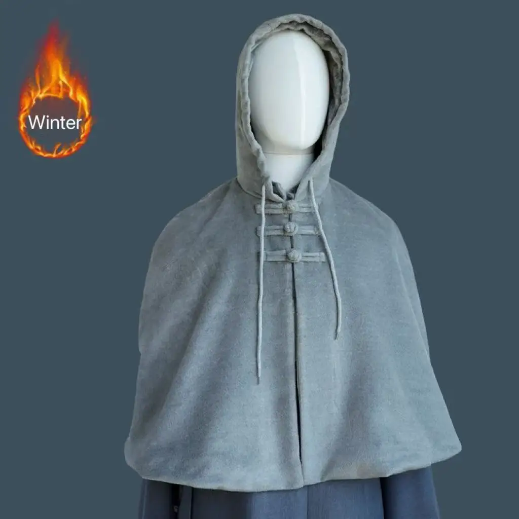 Buddhism Monk's Winter Meditation Short Cloak with Hat Thicken Velvet Temple Tea House Costume Vintage Guanyin Buddha Shawl
Buddhism Monk's Winter Meditation Short Cloak with Hat Thicken Velvet Temple Tea House Costume Vintage Guanyin Buddha Shawl
