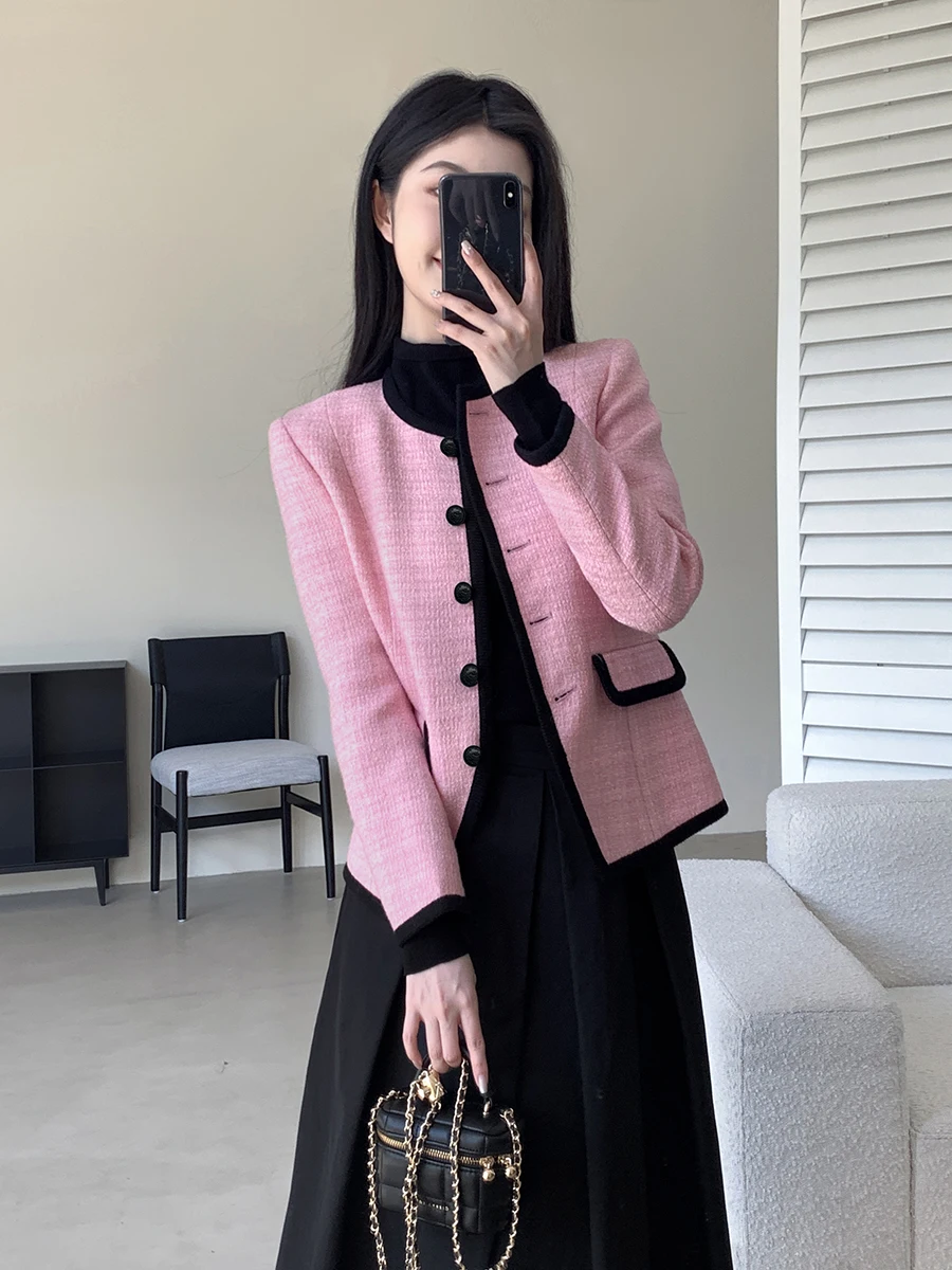 FT GUOGE Pink Floral Print Jaet Women's round Ne oulder Length Sve Regular Fit Spring New Sle Faionable Outerwear
FT GUOGE Pink Floral Print Jaet Women's round Ne oulder Length Sve Regular Fit Spring New Sle Faionable Outerwear