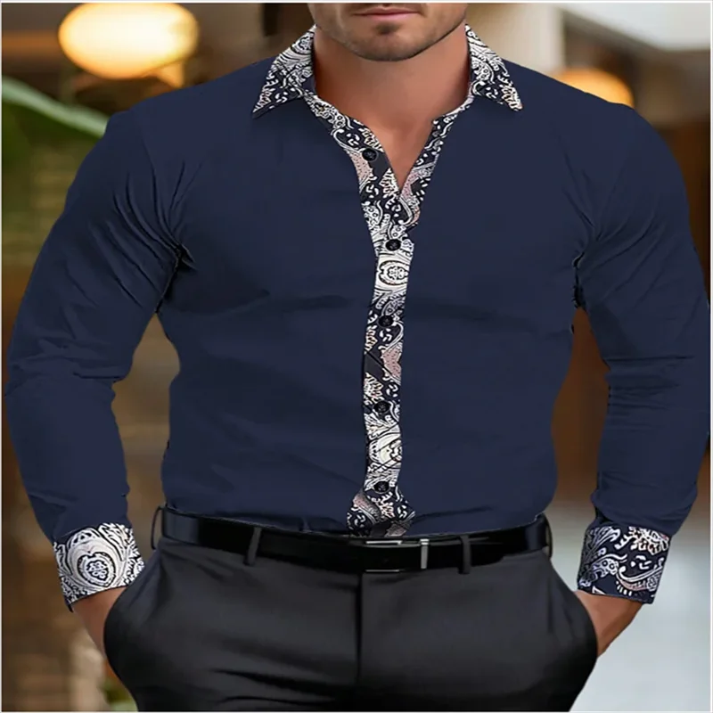 European and American casual business men's long sleeved shirt, summer new stand up collar style s-5XL size
European and American casual business men's long sleeved shirt, summer new stand up collar style s-5XL size